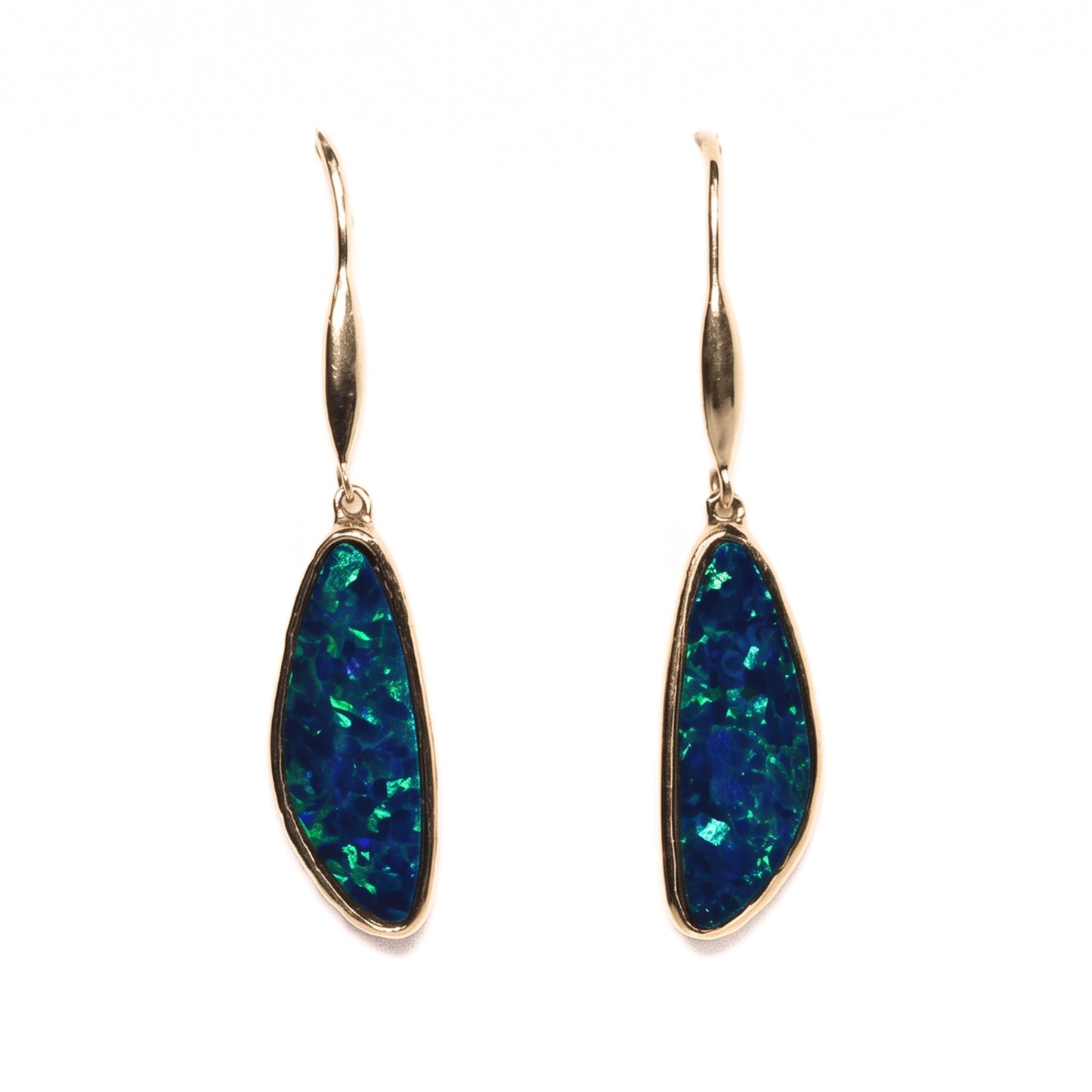 14K Yellow Gold Doublet Opal Earrings 1.95G — The Australian Opal & Diamond Collection Adelaide