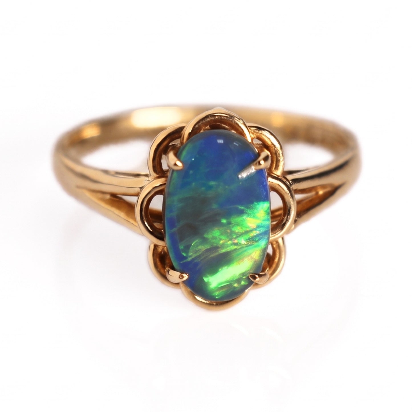 18K yellow gold black opal ring 1.74ct — The Australian Opal & Diamond Collection Adelaide