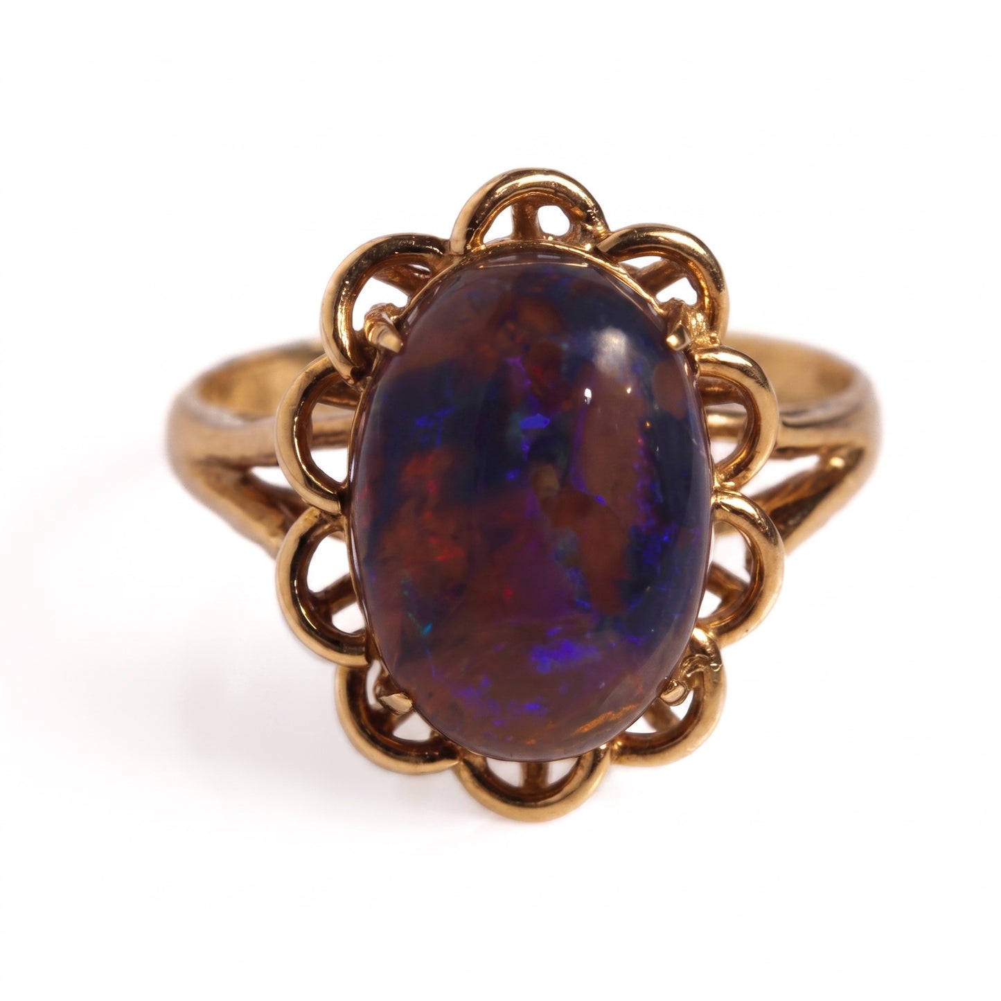 18K yellow gold black opal ring 2.60ct — The Australian Opal & Diamond Collection Adelaide