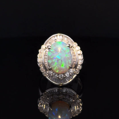 Black Opal and Diamond Ring 3.92CT (image 1 of 3) — The Australian Opal & Diamond Collection, Adelaide