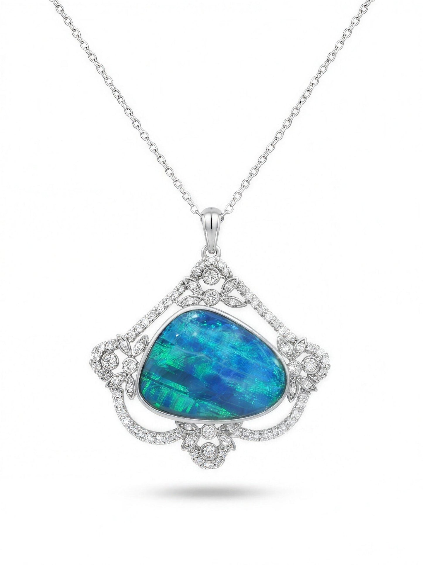 Sterling Silver Doublet Opal Pendant 12.50ct — The Australian Opal & Diamond Collection, Adelaide