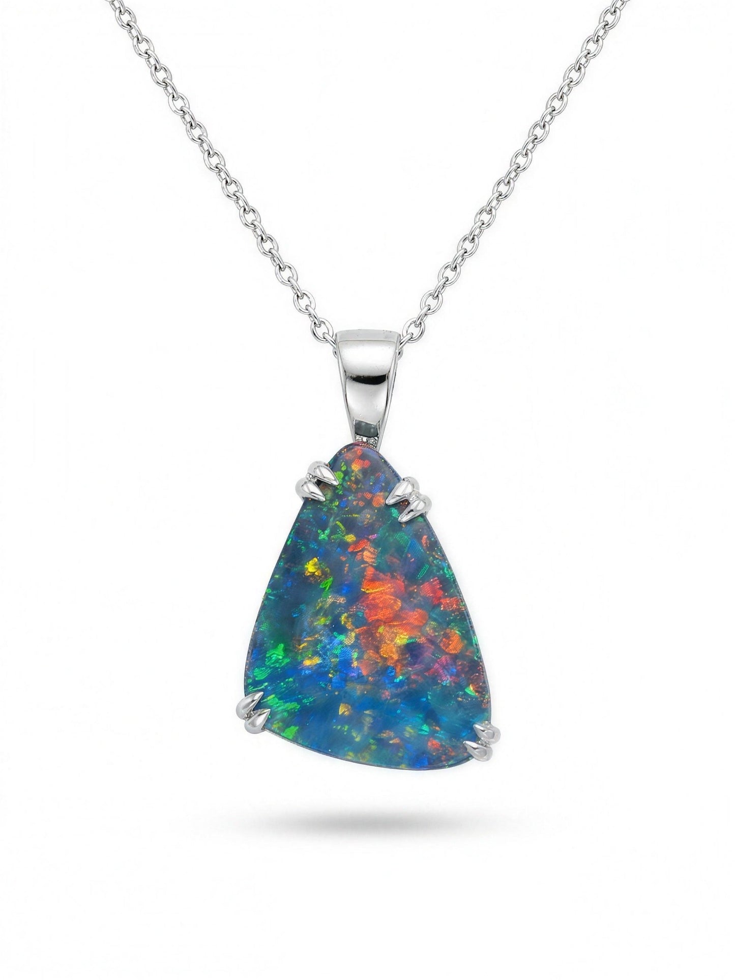 18K White Gold Doublet Opal Pendant — The Australian Opal & Diamond Collection, Adelaide