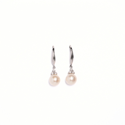 Sterling Silver Fresh Water Pearl Earrings 7.5-8MM