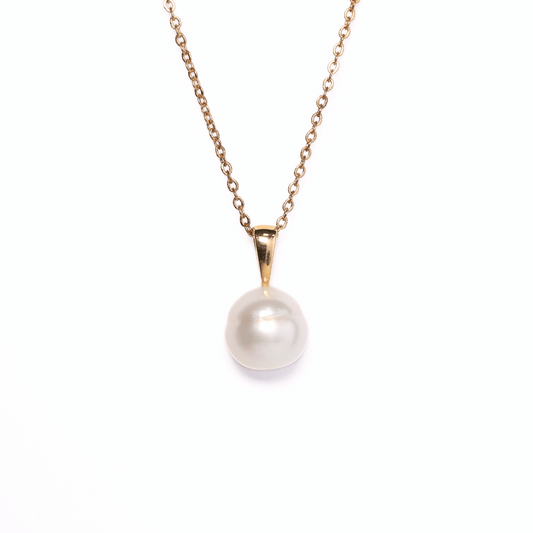 18K Yellow Gold South Sea Pearl Pendant - 12-13mm