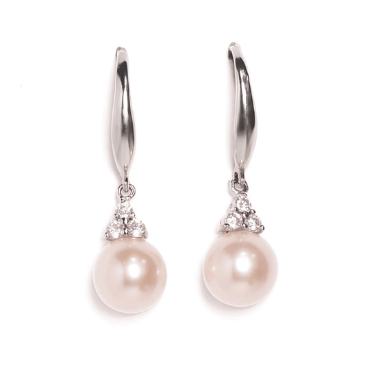 Sterling Silver Fresh Water Pearl Earrings 7.5-8MM — The Australian Opal & Diamond Collection Adelaide