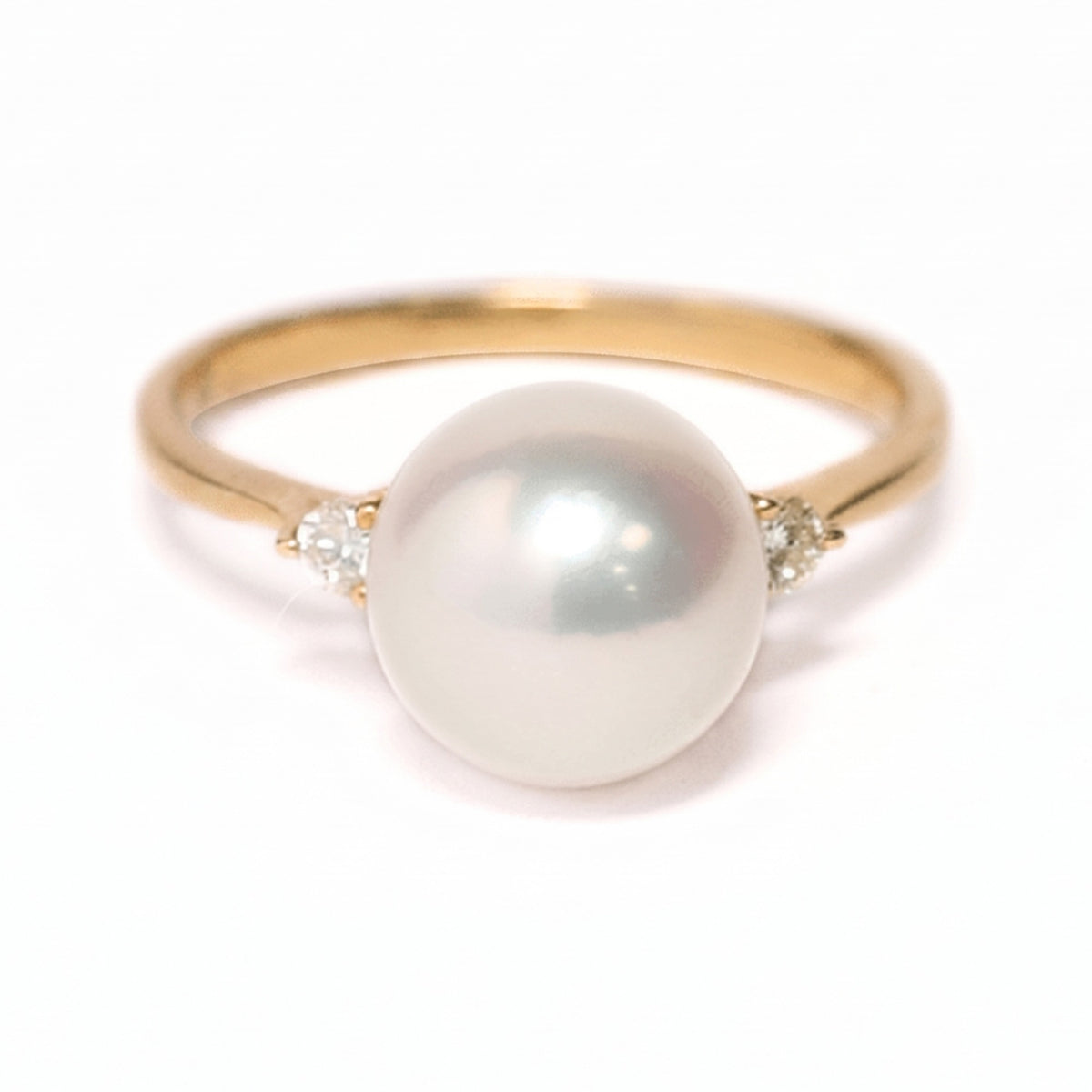 18K Yellow Gold South Sea Pearl and Diamond Ring 9MM 10PTS — The Australian Opal & Diamond Collection Adelaide
