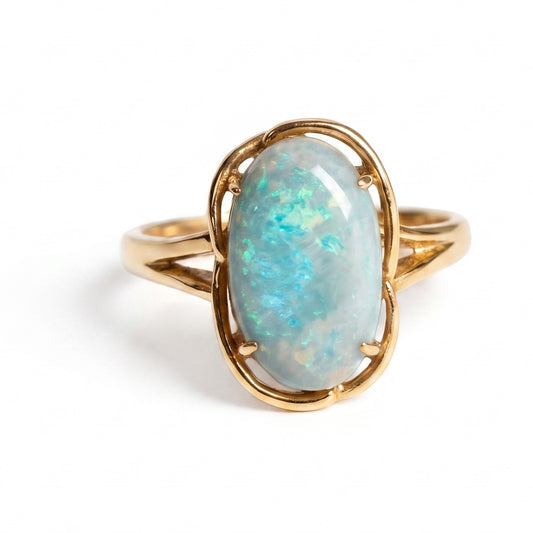 14K yellow gold black opal ring 2.51ct — The Australian Opal & Diamond Collection Adelaide