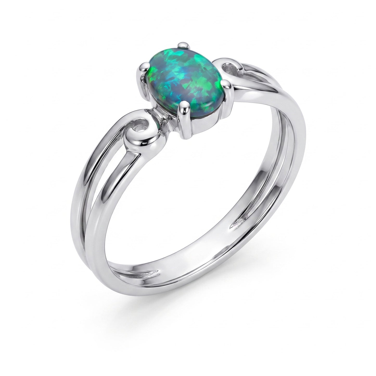 18K White Gold Black Opal Ring 0.51CT — The Australian Opal & Diamond Collection Adelaide