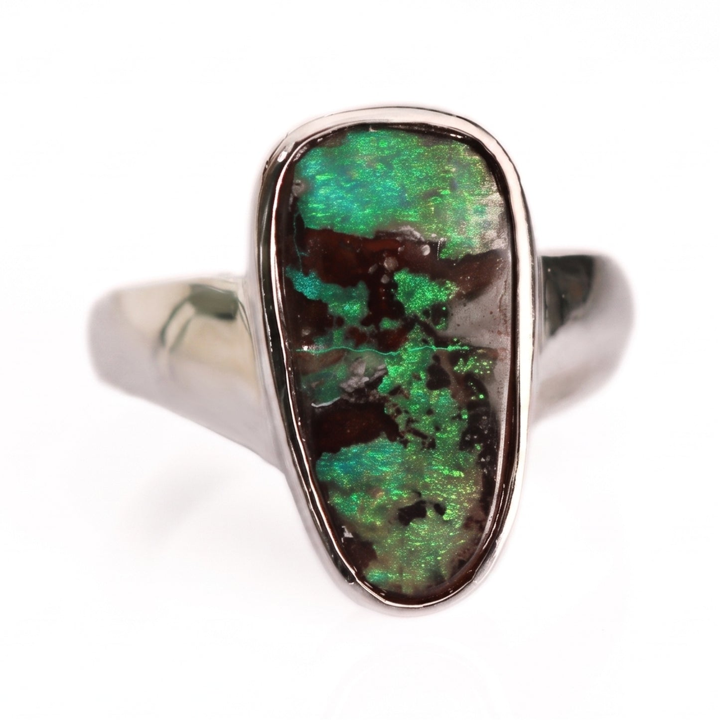 Sterling Silver Boulder Opal Ring 5.20CT — The Australian Opal & Diamond Collection Adelaide
