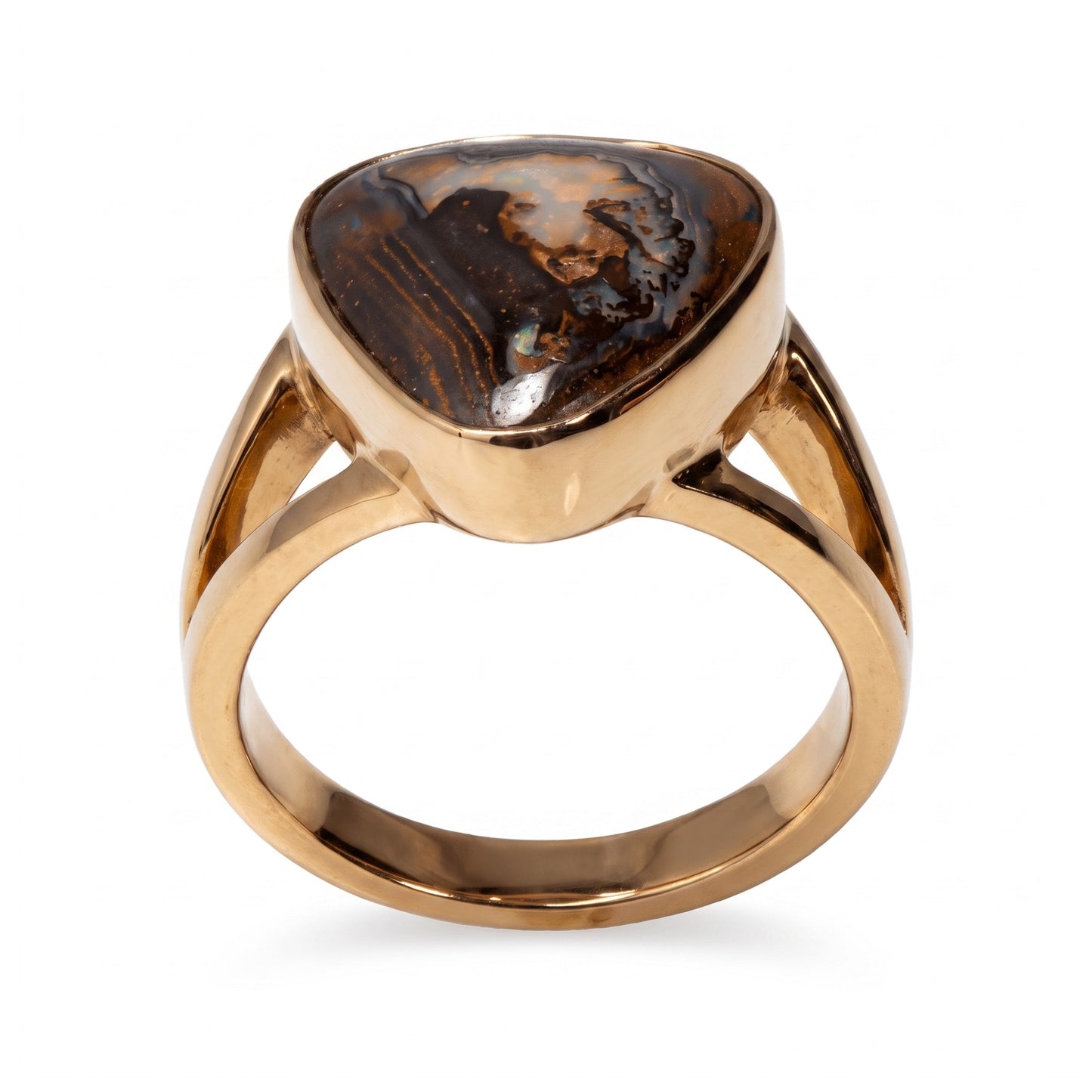 18K Yellow Gold Yowah Nut Boulder Opal Ring — The Australian Opal & Diamond Collection Adelaide