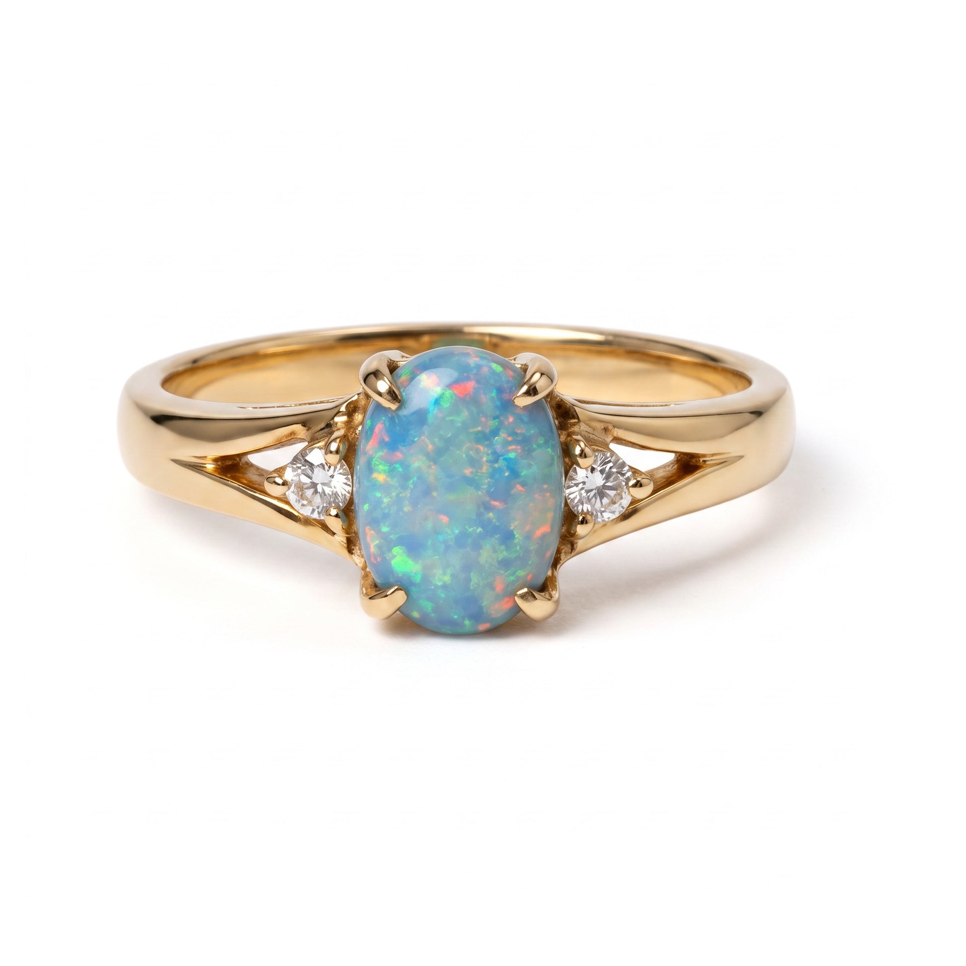 18K yellow gold black opal and diamond ring 0.89ct — The Australian Opal & Diamond Collection Adelaide