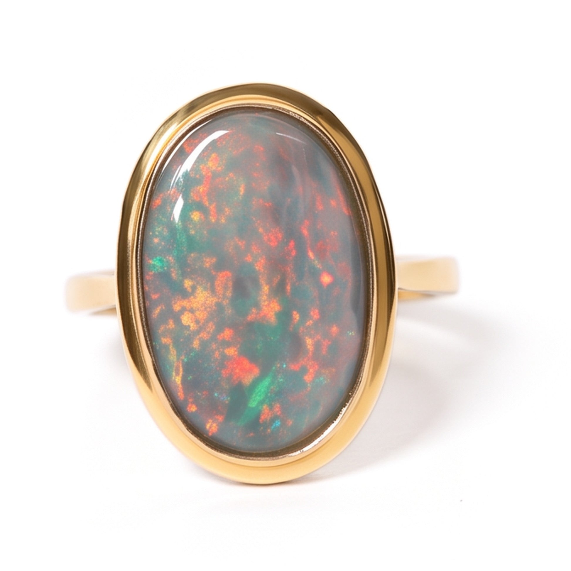 18K yellow gold black opal ring 3.35ct — The Australian Opal & Diamond Collection Adelaide