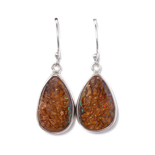 Sterling Silver Boulder Opal Earrings — The Australian Opal & Diamond Collection Adelaide