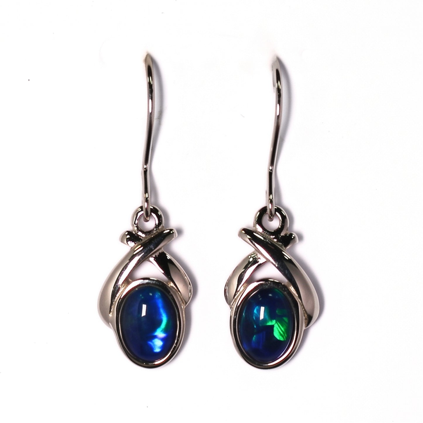 Sterling Silver Triplet Opal Hoop Earrings — The Australian Opal & Diamond Collection Adelaide