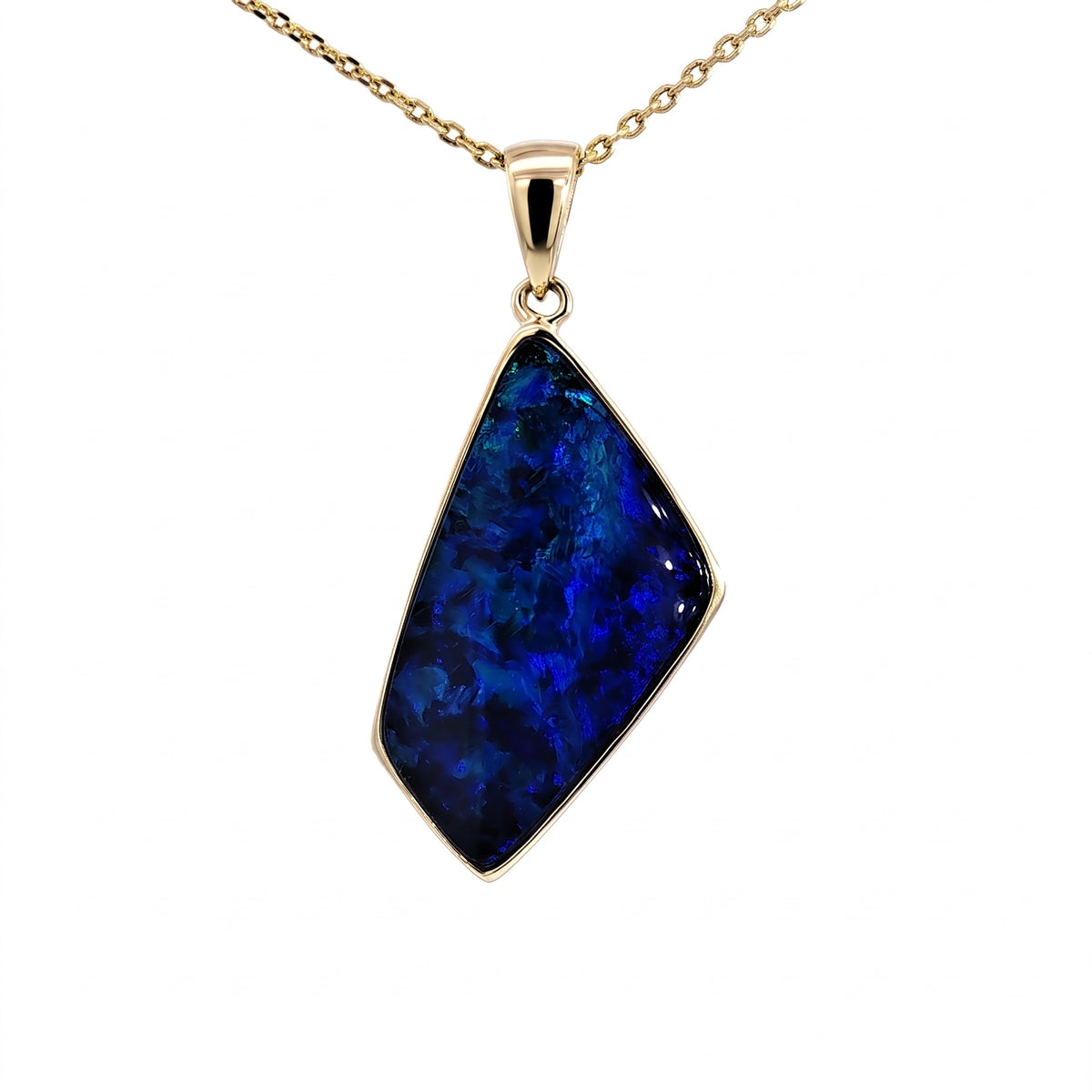 10K Yellow Gold Doublet Opal Pendant 4.85CT