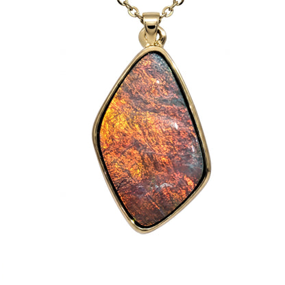 10K Yellow Gold Doublet Opal Pendant 2.25CT