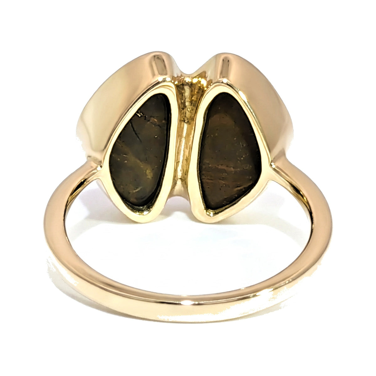 10K Yellow Gold Doublet Opal and Diamond Ring 3.45CT