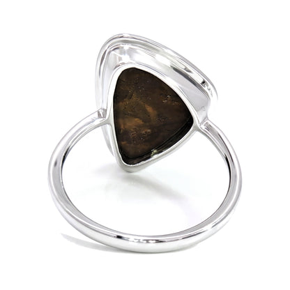 10K White Gold Doublet Opal and Diamond Ring 3.40CT