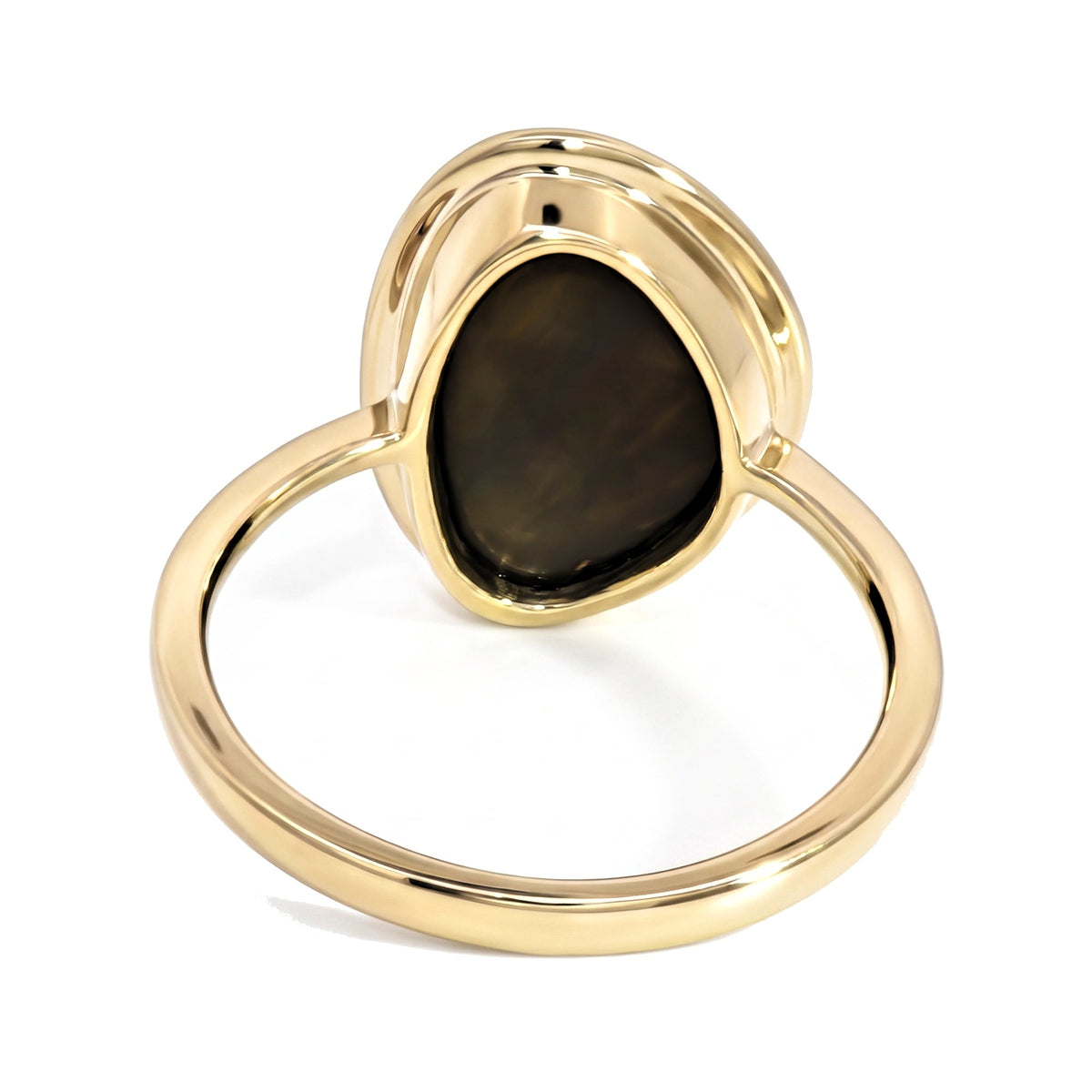 10K Yellow Gold Doublet Opal and Diamond Ring 3.00CT
