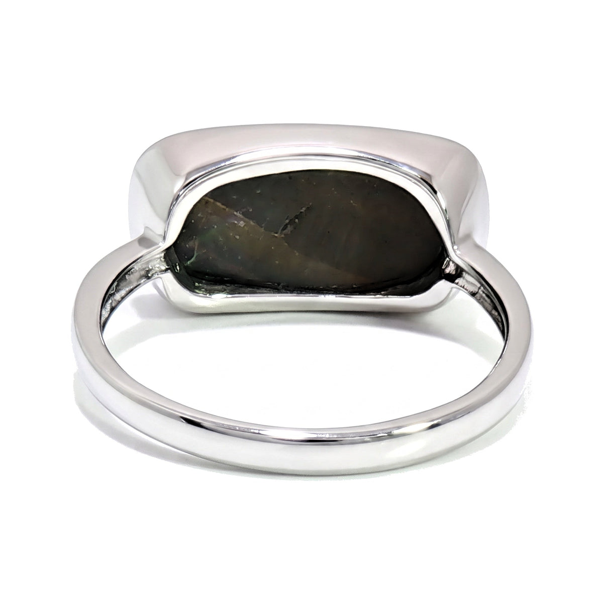 10K White Gold East-West Doublet Opal Ring 3.30CT