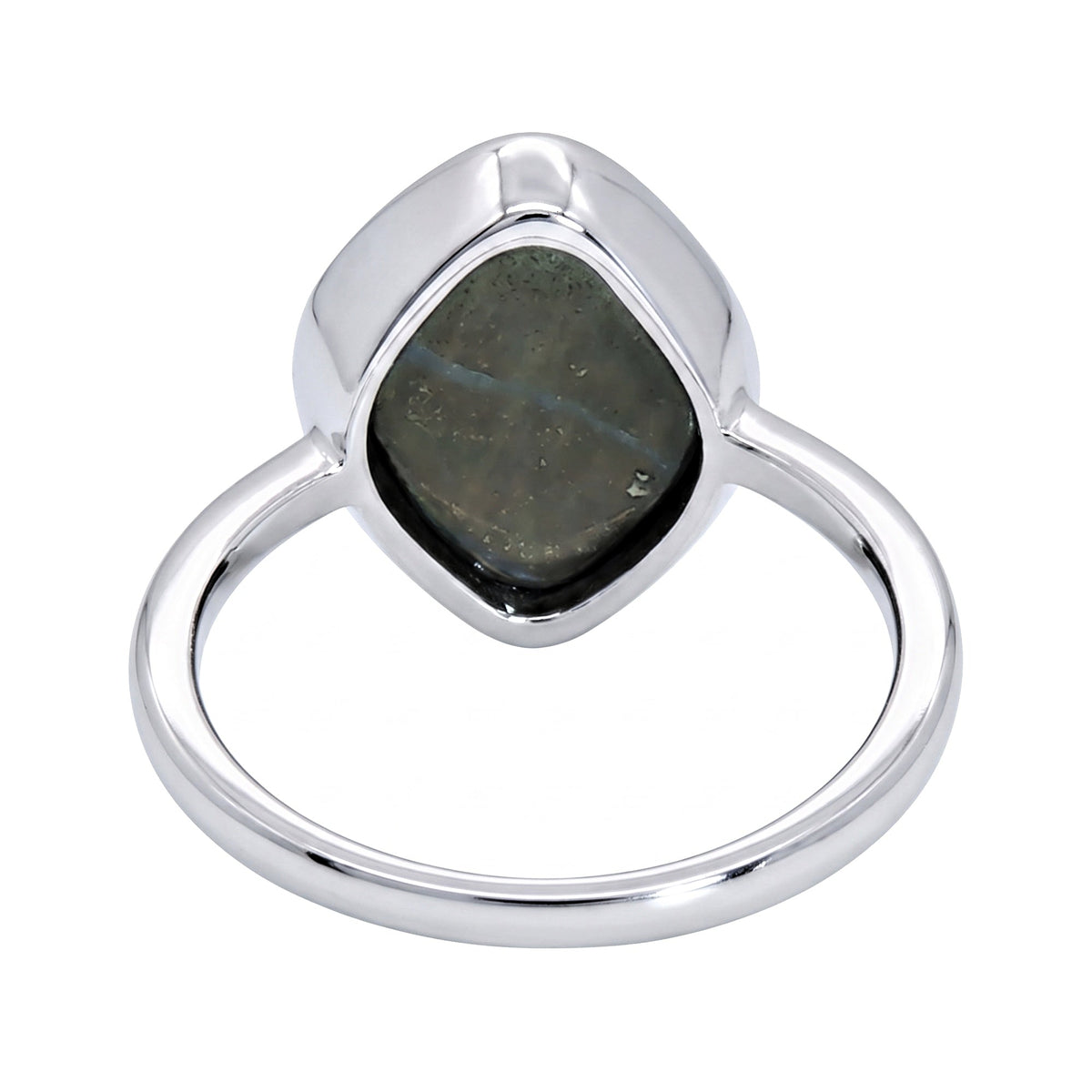 10K White Gold Doublet Opal Ring 3.10CT