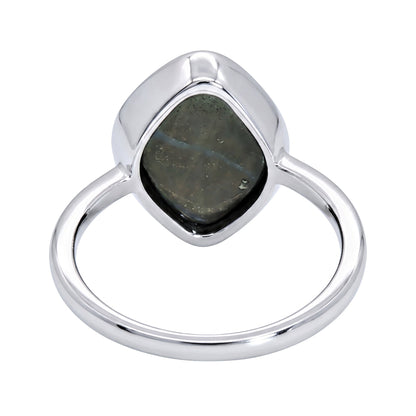 10K White Gold Doublet Opal Ring 3.10CT