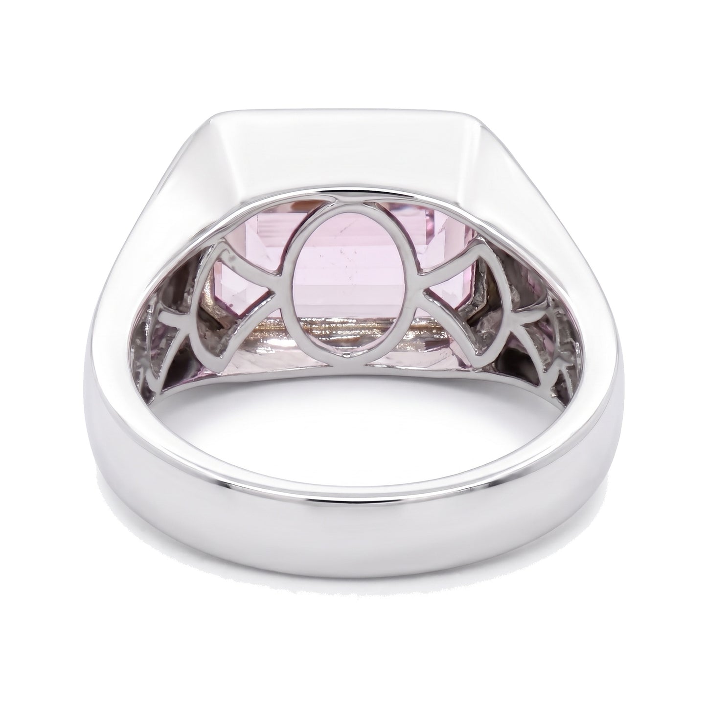 14K White Gold Emerald Cut Kunzite Ring 5.92CT