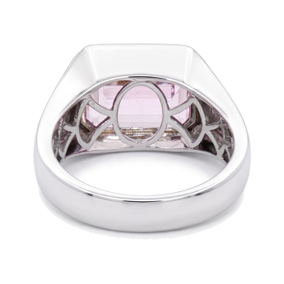 14K White Gold Emerald Cut Kunzite Ring 5.92CT