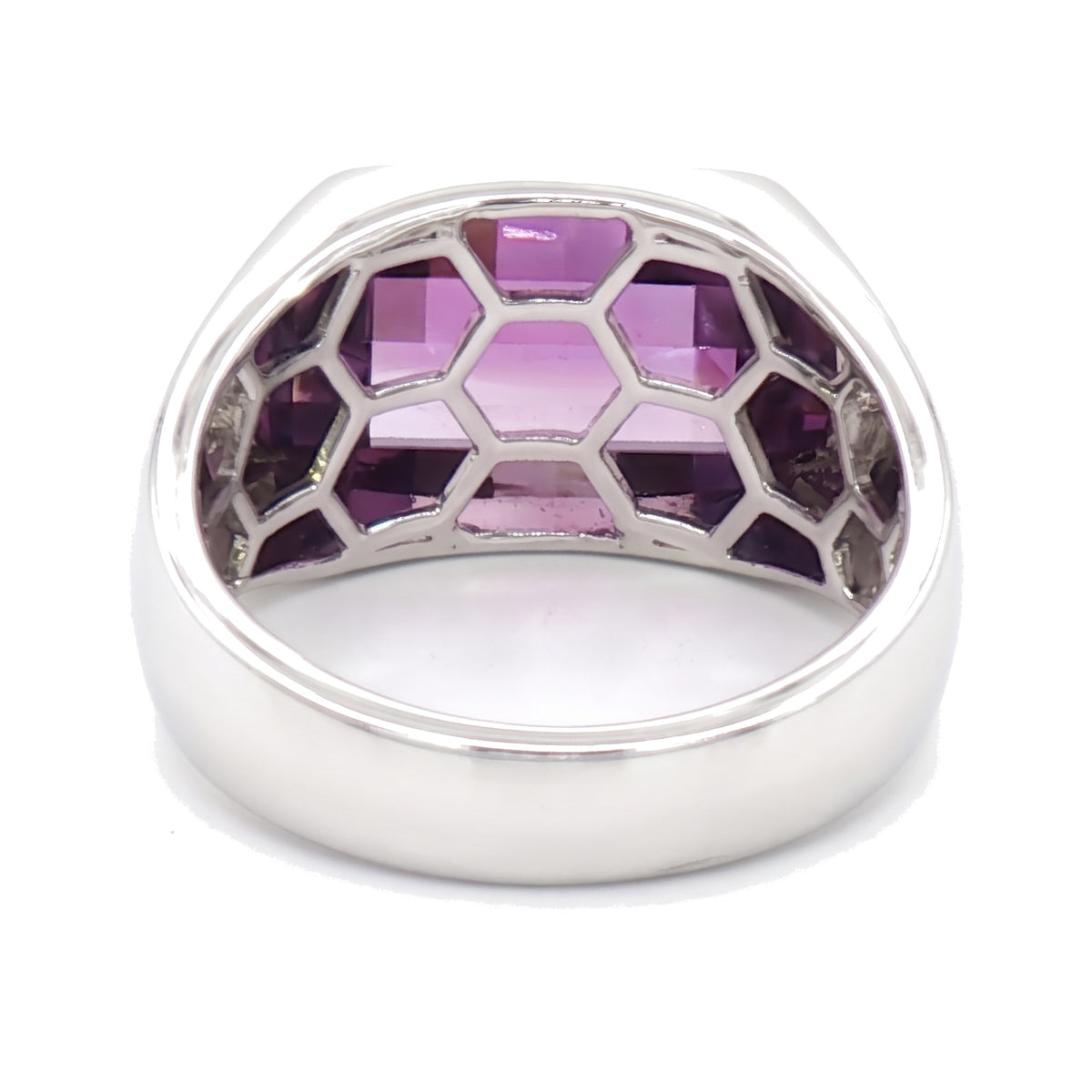 14K White Gold Amethyst Ring 14.22CT