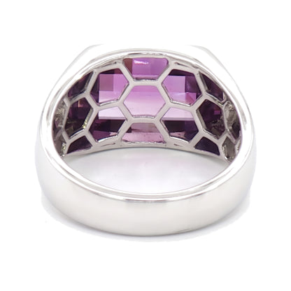 14K White Gold Amethyst Ring 14.22CT