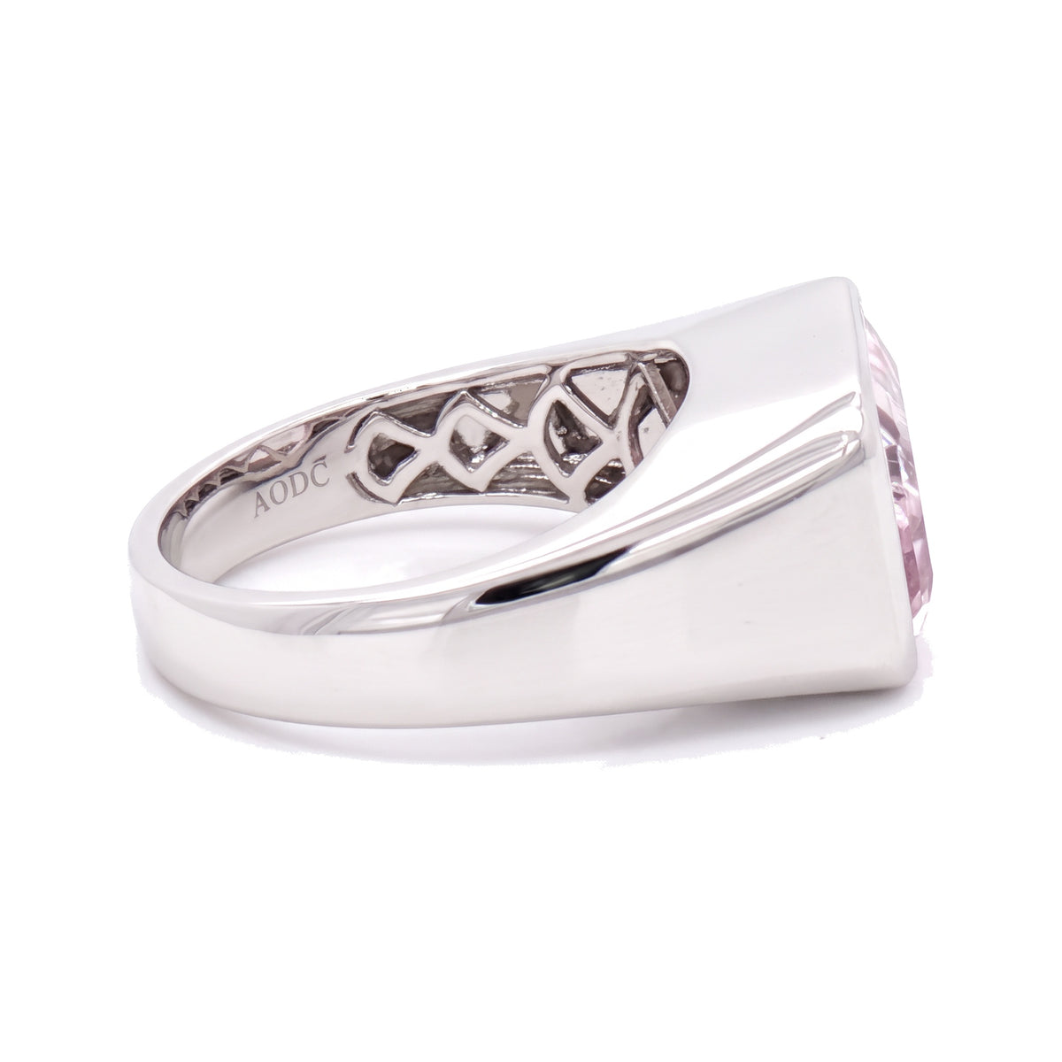14K White Gold Emerald Cut Kunzite Ring 5.92CT