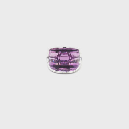 14K White Gold Amethyst Ring 14.22CT