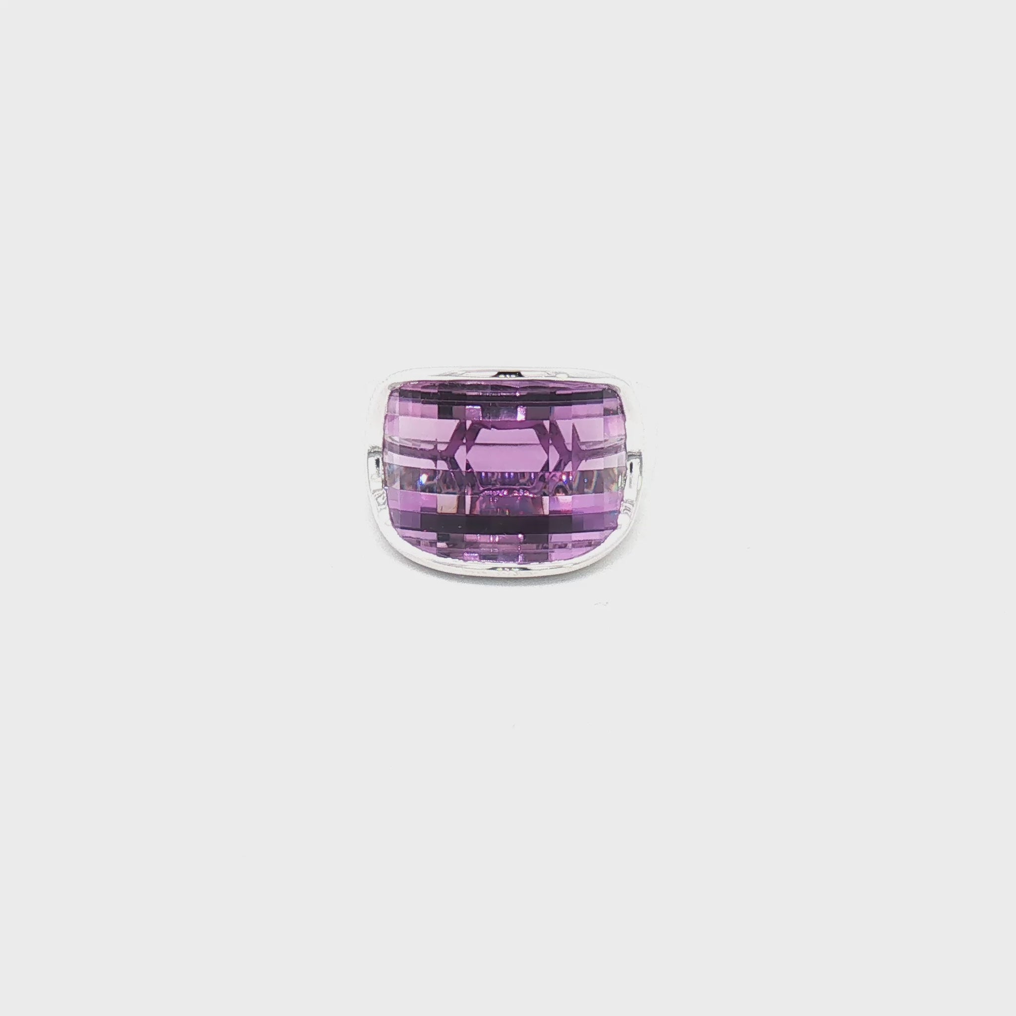 14K White Gold Amethyst Ring 14.22CT