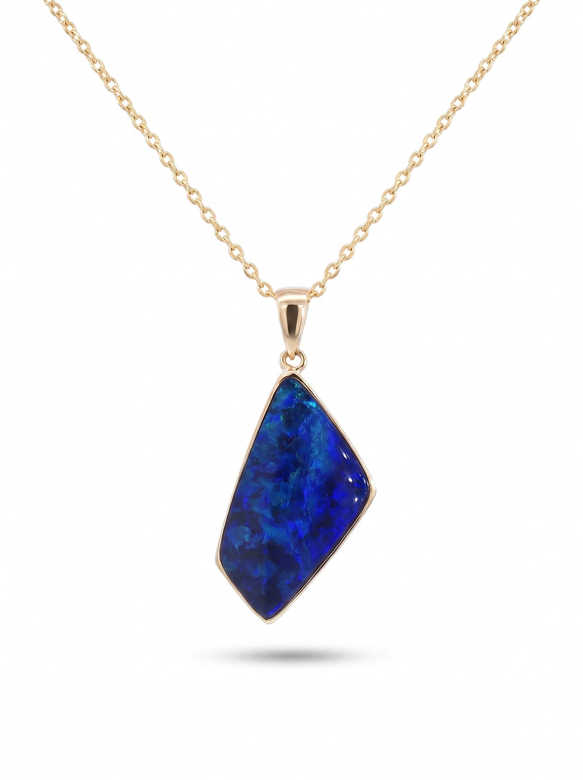 10K Yellow Gold Doublet Opal Pendant 4.85CT