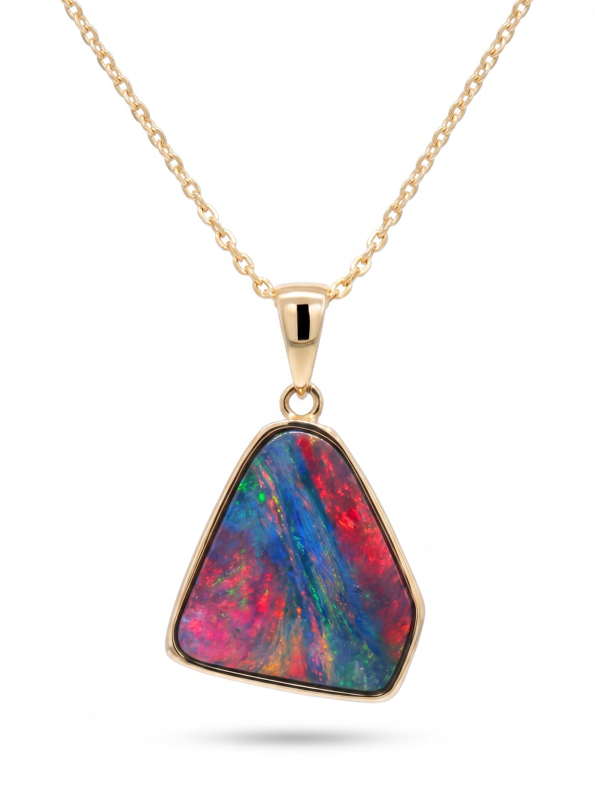 10K Yellow Gold Doublet Opal Pendant 6.75CT