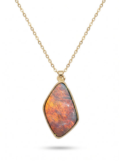 10K Yellow Gold Doublet Opal Pendant 2.25CT