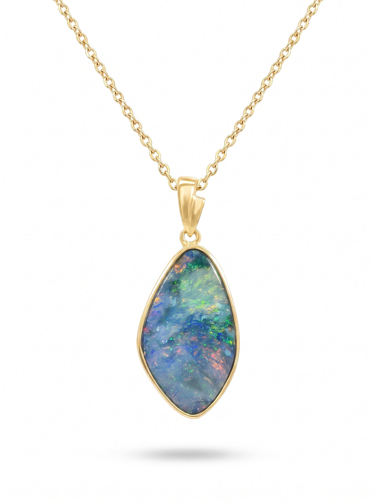 10K Yellow Gold Doublet Opal Pendant 4.75CT