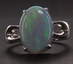 Sterling Silver Crystal Opal Ring 020634