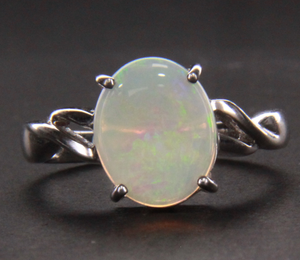Sterling Silver Crystal Opal Ring 021012