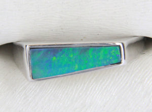 Sterling Silver Crystal Opal Inlay Ring