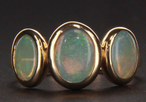 14 Karat Yellow Gold Crystal Opal Ring 021129