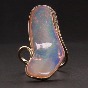 Crystal Opal and Diamond Ring 021236