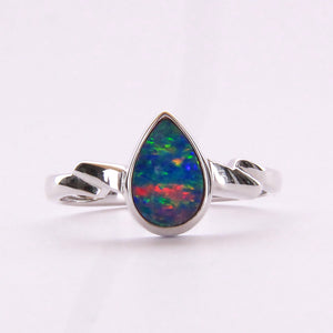 Sterling Silver Doublet Opal Ring 051105