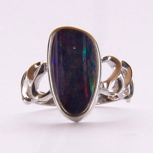 Sterling Silver Doublet Opal Ring 051189