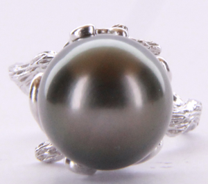 Tahitian Pearl Ring (Grey) 080220-0
