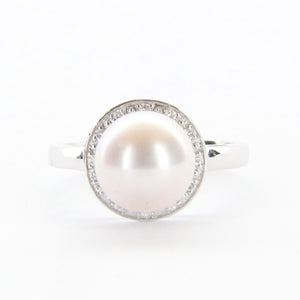 14Kt White Gold South Sea Pearl Ring