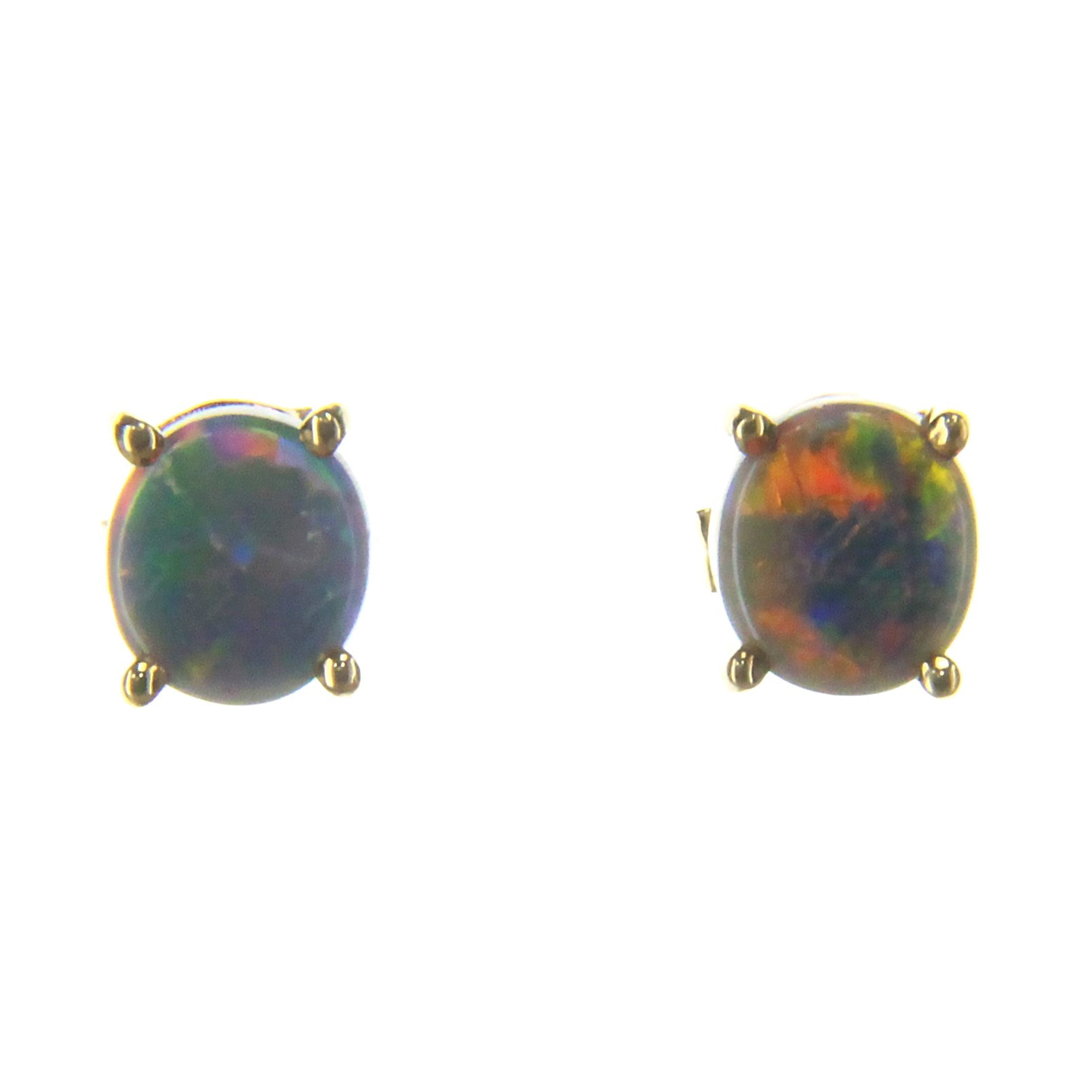 Blue Opal Stud Earrings - Voodoo Jewellery