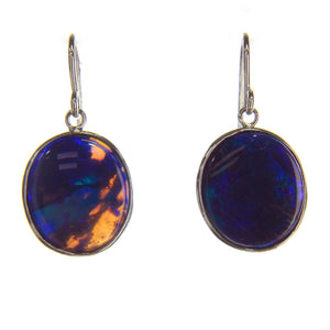 Black Opal Earrings 090108