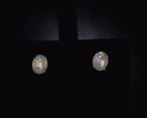18K White Gold Crystal Opal Earrings 2.05CT 2.2G