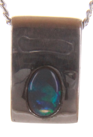 Sterling SIlver Black Opal Pendant 170027